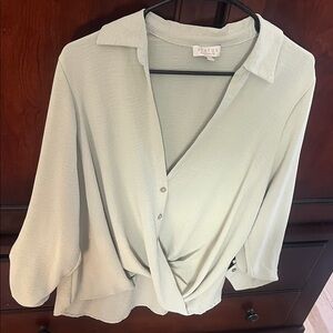 Status Women's Soft Green Wrap Blouse